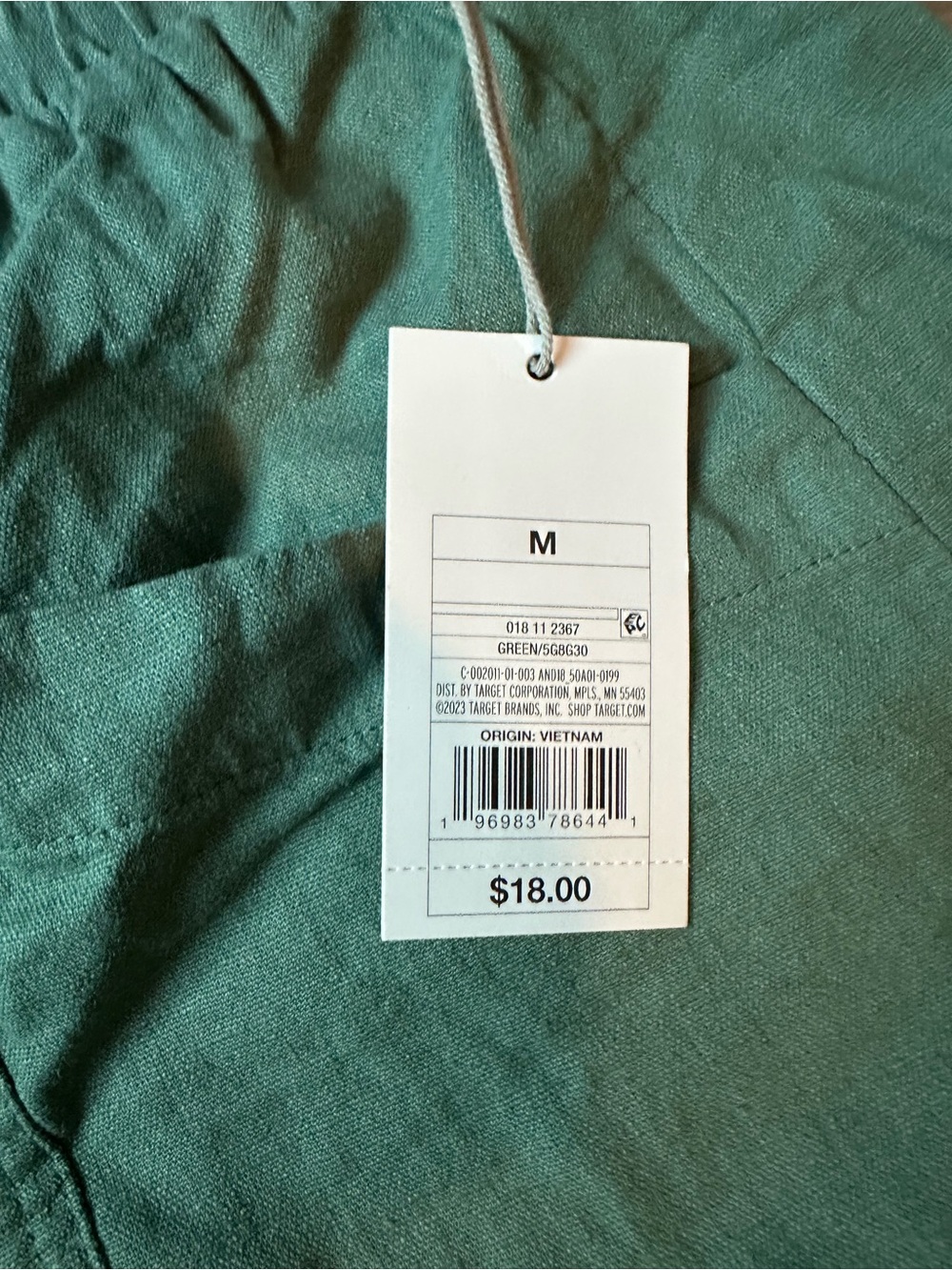 Target Green High-Waist Elastic Smocked Casual Shorts - Picture 2 of 2
